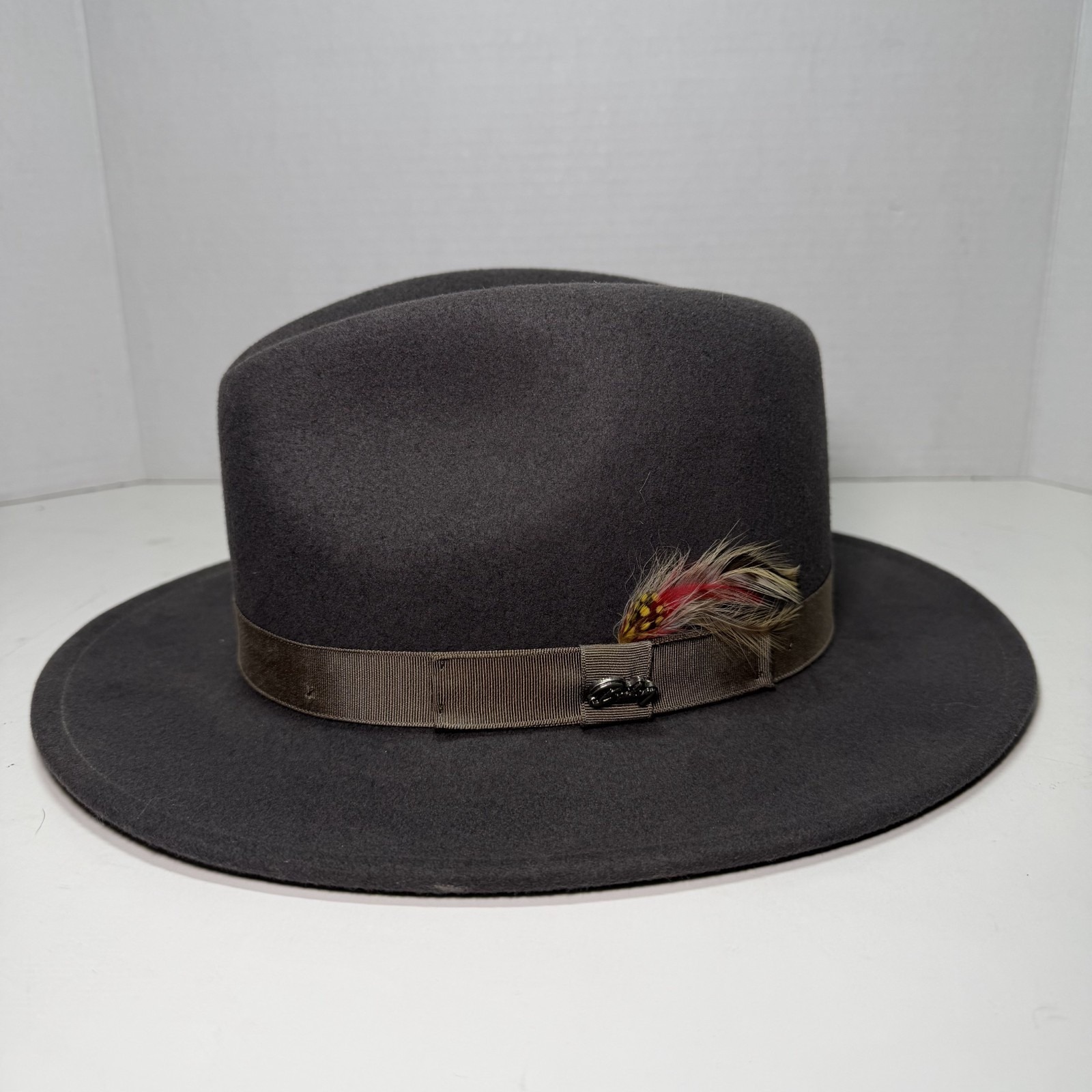 Vintage Bailey Of Hollywood Fedora Hat Men's Medium Dark Gray 100% Wool Wpl5923